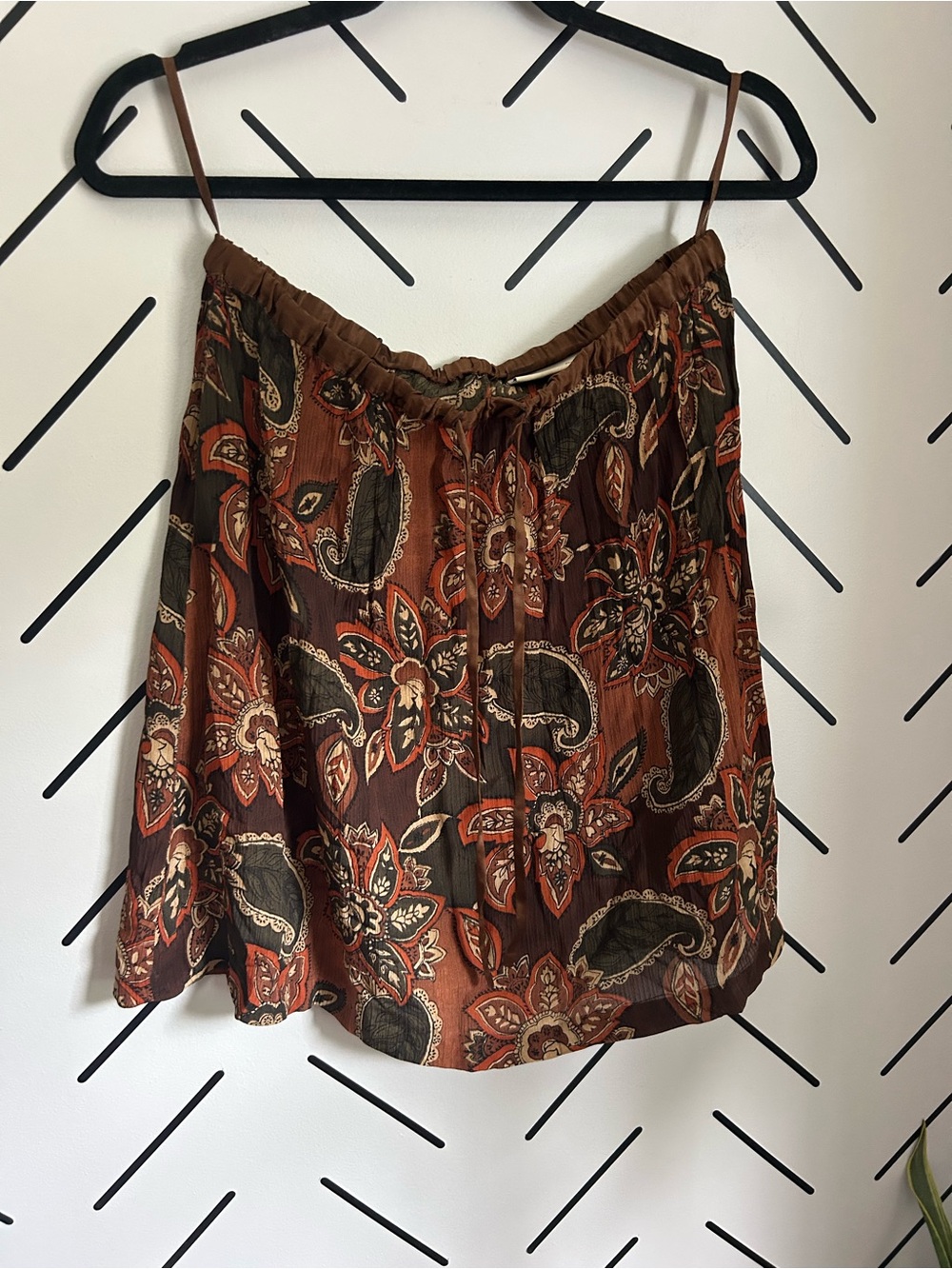Amanda smith petite 100% silk paisley print whimsical skirt